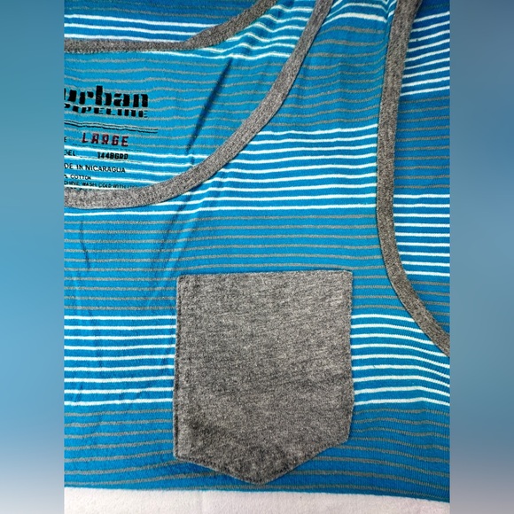 Urban Pipeline Men’s Large Sleeveless Summer Muscle Shirt Tank Top Blue Gray - Picture 4 of 6